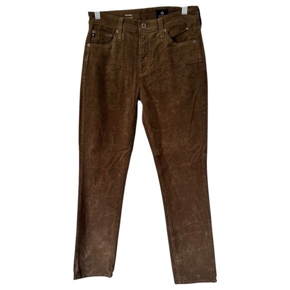 NWT AG Adriano Goldschmied Mari High Rise Slim Straight Corduroy Jeans Womens 27 - Picture 1 of 6